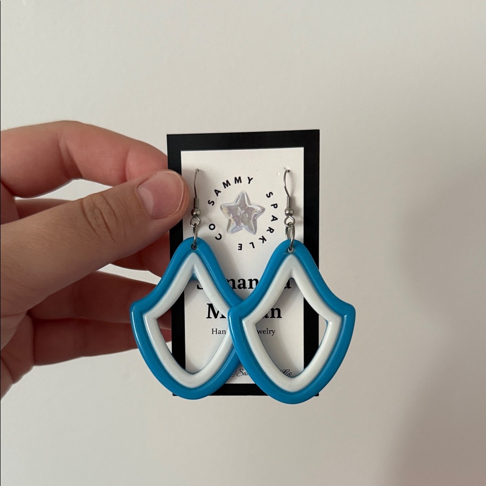 80’s Blue and White Earrings